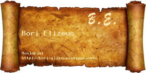 Bori Elizeus névjegykártya